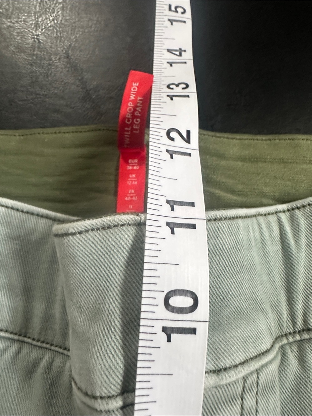 SPANX Twill Crop Wide Leg Pants in Light Sage - Picture 6 of 10